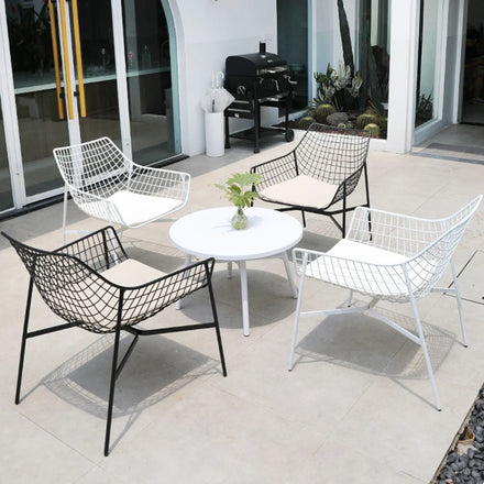 Elegant Waterproof Outdoor Metal Chair Turdy Restaurant and Bedroom/Villa Furniture Easy to Clean Dining Tables and Chairs
