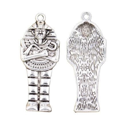 Charms Egyptian Mummy Sarcophagus 45x18mm Antique Silver Color Pendants Making DIY Handmade Tibetan Finding Jewelry