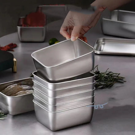 2024 Hot Selling Sealed Stainless Steel Food Storage Container with Lid Sealed Metal Lunch Box Fresh Keeping Box