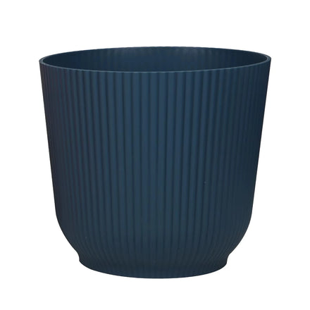 Modern Stripe Design PP Plastic Planters Round Cylinder with Drainage Holes for Indoor Succulents and Plants for Floor Use
