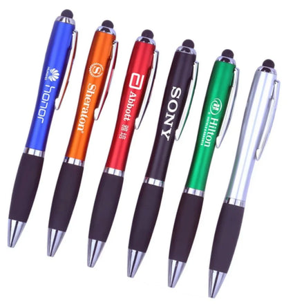 3-in-1 Promotional Ballpoint Pen Multi-Function Advertising Stylus with Touch Screen and LED Light Custom Logo Gift