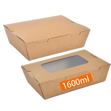 OEM Custom Eco-Friendly 1600ml Kraft Paper Multi-Compartment Food Boxes for Sushi Custom Size Color Disposable Takeaway