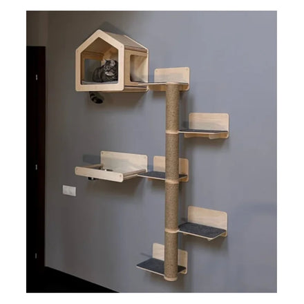 Hot Wall House for Cat Large Cat Tree Wall Shelves Kitten Furniture Modern Wall Decor Kitten Bed Wood Cat House