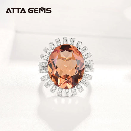 17*14mm Oval Cut Fine Jewelry Ring Created Stones Color Change Diamond 925 Sterling Silver Jewelry
