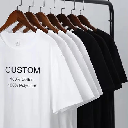 Custom Logo Crew Neck Men's T-Shirt 100% Cotton Solid Pattern Formal Style Wholesale Bulk Black Color