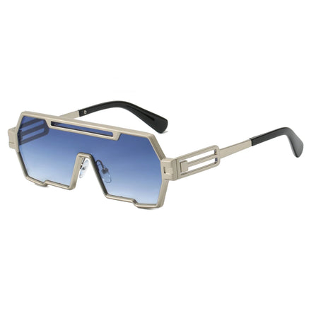 Steampunk Sunglasses for Men and Women Cool Vintage UV400 Oversized Eyewear with Big Yellow Frame Shade Glasses