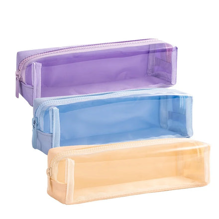 Deli 66683A Waterproof Transparent Pencil Pouch Large Capacity Girls Multi-purpose Stationery Bag 96pcs Per Carton Set