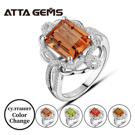 11*9mm Emerald Cut Fine Jewelry Ring Created Zultanite Stones Color Change Diamond 925 Sterling Silver Jewelry
