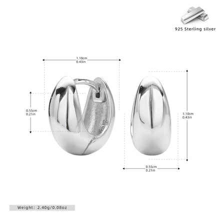 Simple Jewelry Delicate Earrings 18K Gold Plated Round S925 Sterling Silver Glossy Water Drop Shape Earring