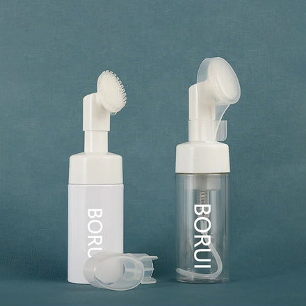 Borui Colorful Cosmetic Packaging 100ml 120ml 150ml 200ml 250ml Foam Pump Bottle Pet Plastic Silicone Brush Head Foam Bottle