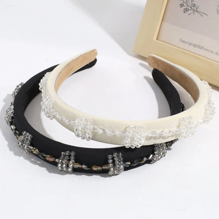 Elegant Girls Pearl Diamond Head Band Fashion Luxury Crystal Headband Hair Band in Party Holiday for Women