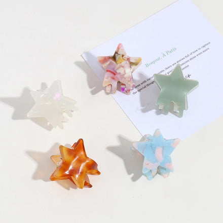 Fashion Acetate Star Shape Hair Claw Mini Size Cute Design Hair Decoration Claw Clips for Women Girl Hair Accessories
