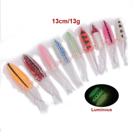 WEIHAI Factory Wholesale 12cm 15cm Squid Soft PVC Octopus Skirts Bionic FishingTrolling Squid Bait