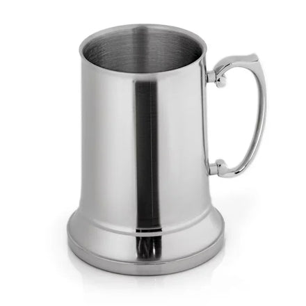 Double Decker Stainless Steel Beer Mug Unbreakable Beer Mugs 550ml Travel Mug Beer Tumbler with Handle for Party and Banquet