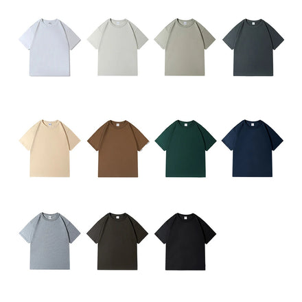 T Shirt Manufacturer Custom Heavyweight 100% Cotton 340 Gsm Boxy Fit Round Neck Drop Shoulder Blank Oversized T Shirt for Men