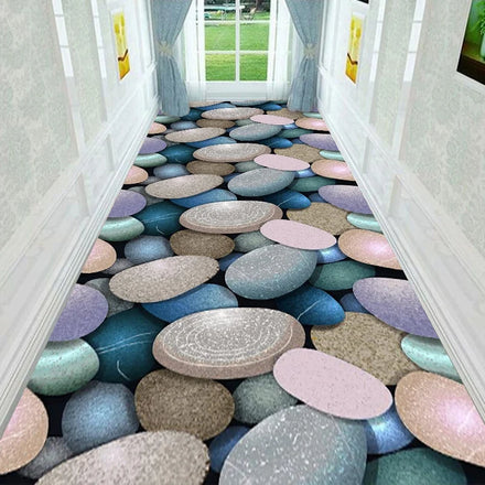Hallway Stone Design Runner Carpets and Floor Mats 3D Printed Large Carpet Modern Rug for Living Room Bedroom and Hotel