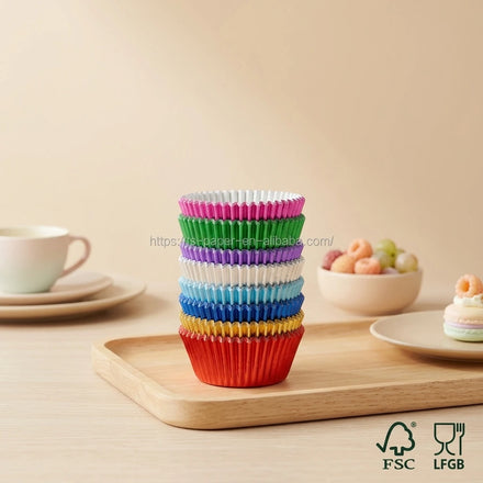 100pcs Green Color Round Shaped Aluminum Foil Paper Disposable Baking Cups & Cupcake Liners Bakeware