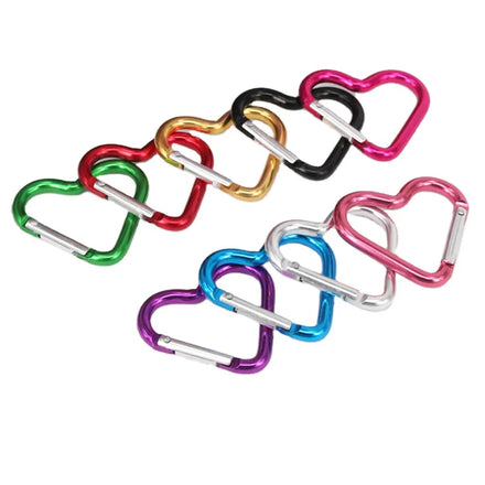 Top Seller Heavy Duty Aluminum Small Metal Heart Snap Hooks Custom Logo Carabiner for Climbing Promotional Keychains Fashion