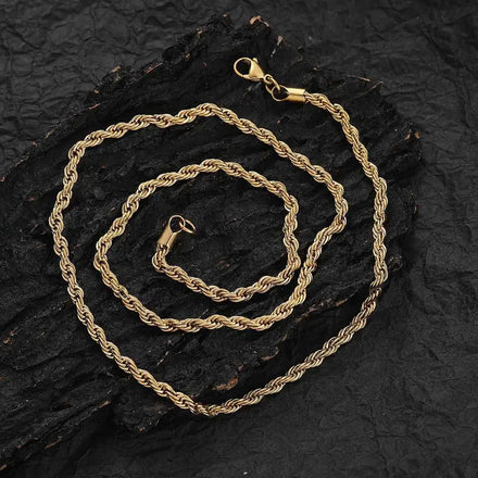 18K Gold Titanium Steel Necklace With Classic Twist Chain Stainless Steel Weddings Parties Gifts Alternates Gold Silver Plating
