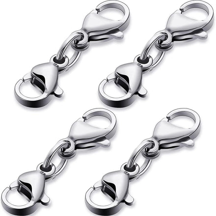 Stainless Steel Double Lobster Clasp Extender Necklace Connector Bracelet Extension Double Claw Layering Clasp Jewelry Findings