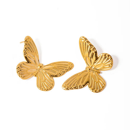 SC Hot Selling Attractive Stainless Steel Earrings Delicate Stud Earrings Girly Butterfly Earrings for Women Teen Girls