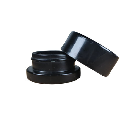 Hot Sale 7g 7ml Black Mini Empty Round Nail Jel Eye Cream Glass Cosmetic Container Jar Concentrate CRC with Black Childproof Lid