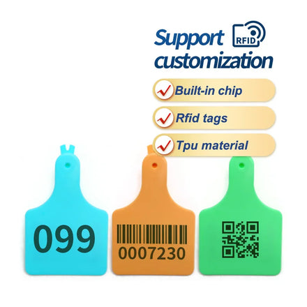 JCET040 RFID WITH CHIP Ear Stickers Livestock Sheep Tags Engraved Cattle Smart Tag for Sheep with Customized Printing