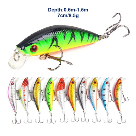 Factory Custom Jerkbait 7cm 8.5g 3D Slow diving Saltwater Hard Fishing Lures Depth 1.5m Minnow Wobbler Fishing Lures