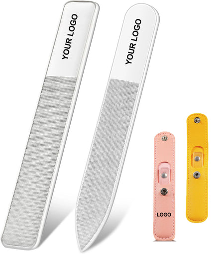Custom Logo Glass Nails Nano Nail Buffers File Crystal Nano Glass Nail Shiner Kit with PU Bag