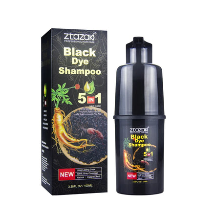 100ml Wholesale Black Hair Dye Natural Ginseng Extract 5 Mins to Color and Easily to Use Long Lasting No Damage Hair Scalp