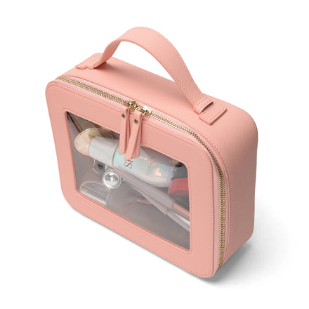 Women Transparent Makeup Travel Bag Waterproof Clear Toiletry Cosmetic Bag PU Leather Zipper Portable Wash Pouch