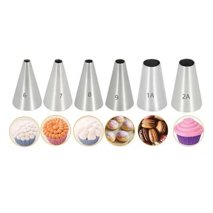 Piping Nozzles 2A 25MM Seamless 304 Stainless Steel Eco-Friendly Customizable Multi-colors Cake Decorating Tools Baking Medium
