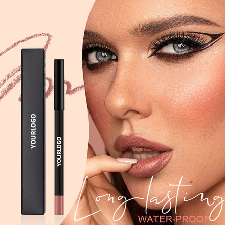 Custom Private Label Natural Waterproof Lip Glaze Vegan Lip Liner 2-in-1 High Pigment Matte Creamy Cruelty Free Lip Liner Pencil