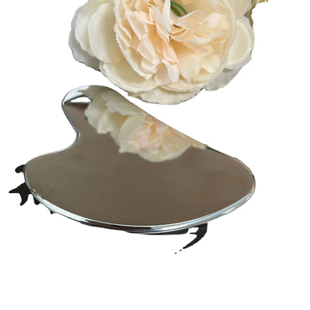 DIY Certificate Supplier Eco Friendly Box Packaging Heart Shape Jade Crystal Scraper Beauty Stainless Steel Gua Sha