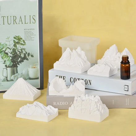 Ice Mountain Aromatherapy Candle Silicone Mold DIY Gypsum Snow Mountain Fragrance Stone Candle Pendant Grinding Tool