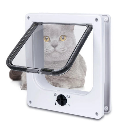 Weatherproof Cat Doors Flap 4 Way Locking Medium Cat Door for Interior Exterior Magnetic Pet Door