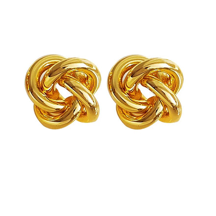 Lateefah 2024 Geometric Weaving Twisting Three-Dimensional Flowers Alloy Skeleton Earring