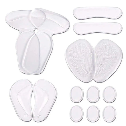 Wholesale Heel Pad Silicone Anti Wear and Anti slip Half Size Pad Transparent Invisible Massage Shock Absorbing Pads MOQ 2 Sets
