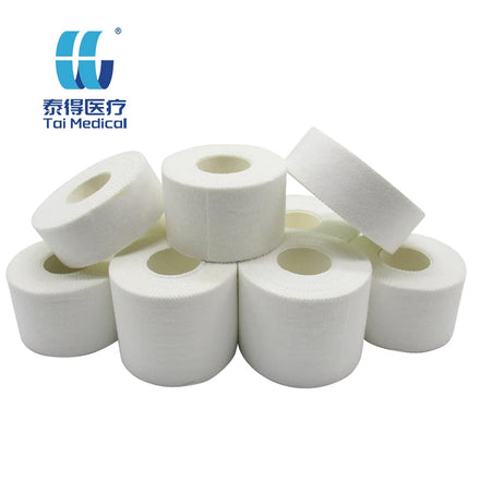 3.8cmx13.7m Non-elastic Unisex Foot Bandage White Sports Tape Print Pattern Basketball Football Ankle Fixation Knee Brace Wrist