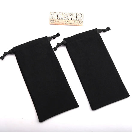 High Quality Black Cotton Linen Drawstring Chopsticks Pen Packing Bag Organic Cotton Muslin Pouch