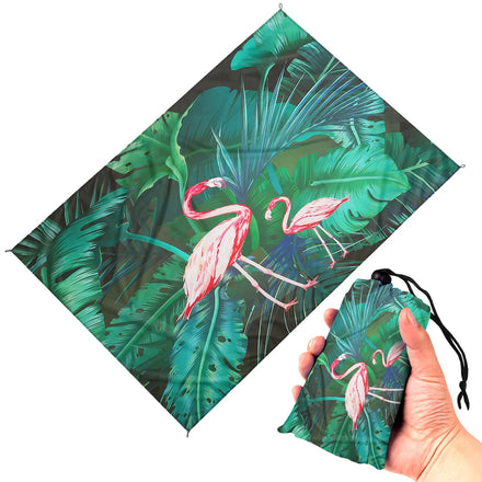 Beach Blanket Sand Beach Mat Printing Pocket Folding Camping Mat Portable Outdoor Picnic Mat Polyester Durable