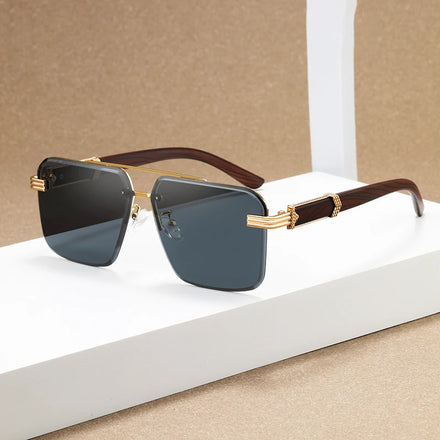 High Quality Unisex Vintage Sunglasses Wholesale Metal Frame Eyewear in Green Gray & Tea with Acrylic Lenses