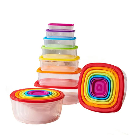 Popular 7pcs/set Keeping Food Fresh Bowls for Serving Food Kitchen Bowl Set Plastic Airtight Bulk Food Storage Containers