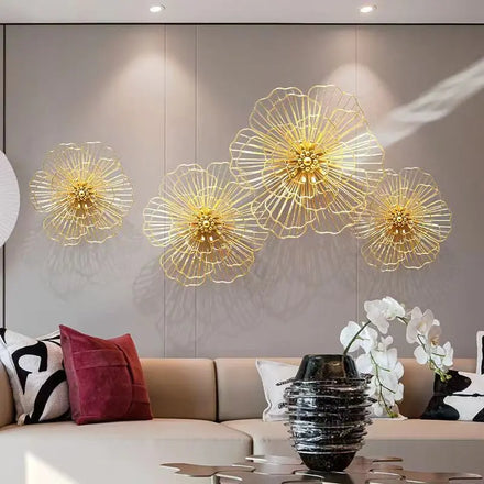 205*205cm Iron Wall Decoration Room Decoration Modern Light Luxury Living Room Sofa Background Wall Hanging Decoration for Sale