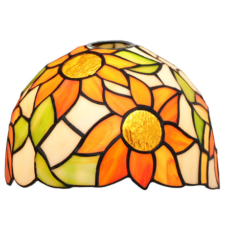 8 Inch Sunflower Lamp Shade Replacement Only Tiffany Stained Glass Lampshade Retro Floral Lamp for Pendant Light Floor Lights