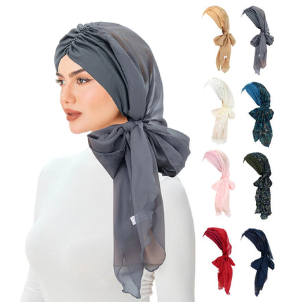 CCY Wholesale Malaysia Muslim Instant Chiffon Hijabs Women Soft Scarf Crinkle Hijab Set With Matching Undercap