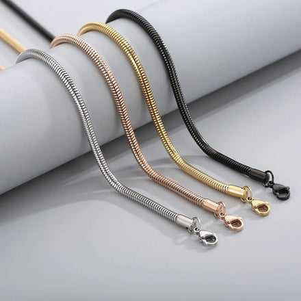 Wholesale Stainless Steel Chains Jewelry Gold Plated Snake Chain Women Necklace Chain for Jewelry Making