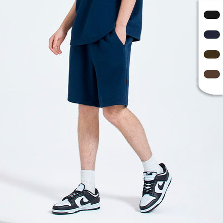 Custom Logo Men Cotton Shorts Draw String Pique 260GSM Summer Board Shorts Street Wearing Poly-cotton Shorts