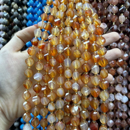 9-10mm Natural Well Polished S-shaped Faceted Energy Beads Loose Beads for Jewelry Making Bracelets Necklaces Stone Beads