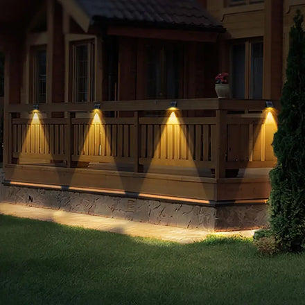 Outdoor Garden Easy Installation Waterproof Solar Wall Yard Lamp Decorative LED Color Changing Solar Powered Fence Lights